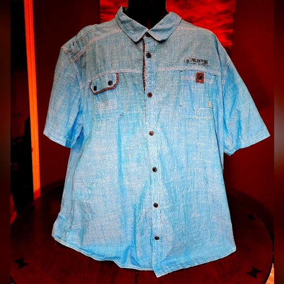 Project Raw 4X Button Up Shirt Aquamarine - Picture 1 of 5